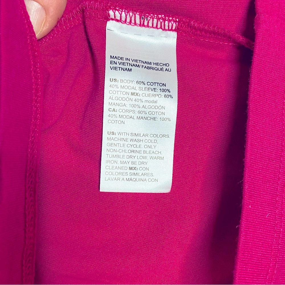 NWT Chico’s Pink V-Neck 3/4 Sleeve Fall Top, M, 8 - Picture 7 of 11